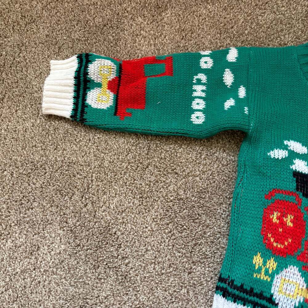 Vintage Hand Knitted Steam Train Sweater for Toddler toy box 12 months - Picture 4 of 8